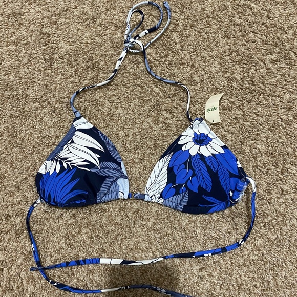 aerie blue floral swimsuit